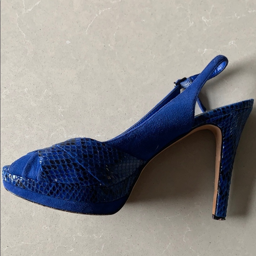 Suede & Snakeskin! Peep toe platform heels  7.5